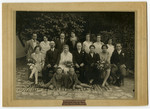 Family portrait of a Jewish wedding in Nove Mesto.