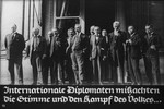 19th Nazi propaganda slide from Hitler Youth educational material titled "Border Land Upper Silesia."

Internationale Diplomaten missachten die Stimme und den Kampf des Volkes...