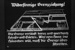 25th Nazi propaganda slide from Hitler Youth educational material titled "Border Land Upper Silesia."

Widersinnige Grenzziehung!
//
Borderline absurd!

Die Grenze verläuft kreuz und quer durch Häuser und Garte.