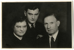 Studio portrait of the Elkes family in prewar Kaunas.