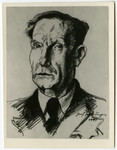 Joef Schlesinger's sketch of Dr. Elkhanan Elkes, head of the Aeltestenradt of the Kovno ghetto.