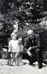 Joasia Klein poses with her mother, Nadzieja Klein, and grandfather, Abraham Solomon,  at her grandfather's country home shortly before the German invasion.