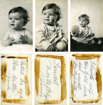 Studio portraits of baby Gerta Eckstein which were made to send to relatives in Palestine.