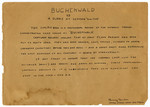 First page of a photograph album titled "Buchenwald/or a Glance at German "Kultur"" by Murray Bucher.
