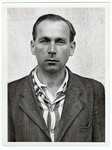 Mug shot of kapo Emil Erwin Mahl stationed at Dachau, who was arrested when the camp was liberated by American forces on April 29, 1945.