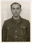 Mug shot of S.S. guard Wilhelm Welter stationed at Dachau, who was arrested when the camp was liberated by American forces on April 29, 1945.