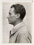 Mug shot of Dr. Wilhelm Witteler stationed at Dachau, who was arrested when the camp was liberated by American forces on April 29, 1945.
