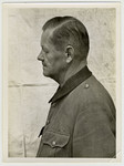 Mug shot of an S.S.officer Arno Lippmann stationed at Dachau, who was arrested when the camp was liberated by American forces on April 29, 1945.