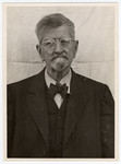Mug shot of Dr. Klaus Karl Schilling who performed medical experiments on the prisoners of Dachau, mostly concerning the effects and treatments of Malaria.