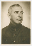 Studio portrait of Siegfried Deligdisch in his Romanian military uniform.