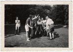 Jewish youth play on the grounds of the La Ramee agricultural school.