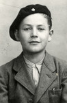 Studio portrait of Alex Kormen, one of the Buchenwald Boys.