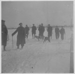 SS guard Anton SSchmeiler and other staff of the Lipa labor camp go on a winter hunting trip.