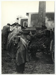Czech Jews work in the yard of the Lipa farm labor camp.