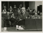 One of the 12 defendants testifies during the Krupp tribunal.