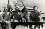 Kurt Marcus relaxes with his friends on a boat, probably in Japan.