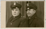 Wolf Laudon (right) poses with a Polish friend; both are members of the Polish police.