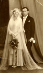 Wedding portrait of Pal Breuer and Elizabeth Hacker.