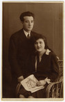 Studio portrait of  Israel Dauerman and his sister Shansha.