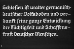 4th Nazi propaganda slide from Hitler Youth educational material titled "Border Land Upper Silesia."

Schlesien ist uralter germanisch-deutscher Volksboden und verdankt seine ganze Entwicklung der Tüchtigkeit und Schaffenskraft deutscher Menschen.