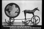 24th Nazi propaganda slide for a Hitler Youth educational presentation entitled "5000 years of German Culture."

Die Sonnenscheibe vom Pferd gezogen--so dachten sich die Germanen den Sonnenlauf
//
The solar disk pulled by a horse - that's how the Germans imagined the sun's path