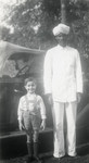 A young Vladimir Weeg poses with an Indian servant  shortly after his arrival in India.