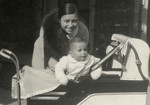Esther Weeg poses for a picture with infant Vladimir in prewar Marienbad, Czechoslovakia,