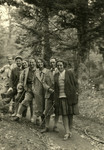 A group of young people goes for a walk in the woods of Yugoslavia.