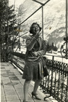Blanka Brodaric stands by a railing and laughs while in Italy where she was studying languages and homemaking.