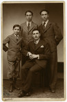 Studio portrait of the four Ripp brothers.

Pictured are Daniel, Imre, Theodore and Michael Ripp.