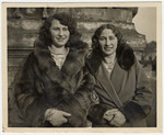 Close-up portrait of Erna and Martha Holzmann, twin sisters in Austria.