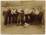 Group portrait of members of a sports club.

Among those pictured is Hilda Wiener (fifth from the right).