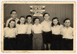Group portrait of members of the Brit Chalutzim Dati-im religious Zionist youth movement.