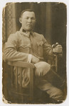 Studio portrait of Samuel Seelfreund, dressed in his World War I military uniform.