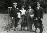 Zvi poses with his friends at a resort near Katowice at a Noar Dati religious summer camp.
