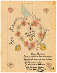 Birthday card drawn by a child Chateau de la Hille.
