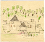A child's drawing of Chateau de la Hille.