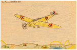 A child's drawing of a plane in Chateau de la Hille.