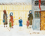 A painting by artist Sophia Kalski depicting Lwow in the winter of 1943.
