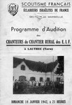 Poster advertizing a choir concert by the scouts group Eclaireurs Israelites de France (E.I.F.).