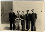 Portrait of five high school boys during the war in Brasov.