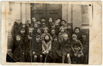 Children in the Jewish day school in Brasov which met in the Neolog synagogue.