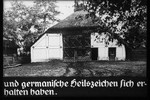 12th Nazi propaganda slide of a Hitler Youth educational presentation entitled "German Achievements in the East" (G 2)

und germanische Heilszeichen sich erhalten haben.
