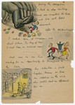 Page three of an illustrated capsule biography of survivor and cartoonist Georg Fejer compiled to support his application for an American immigration visa.