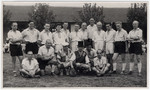 Group portrait of members of a Jewish soccer team in Shanghai.