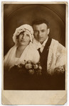 Wedding portrait of a Deaf Austrian Jewish couple.