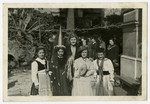 Lea Herlinger poses in costume with her friends while attending a convent school on false papers.