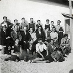 Group portrait of Yugoslav Jewish prisoners in the Ferramonti concentration camp.