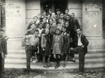 Group portrait of high school students in Prizren, Albania.