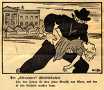 Antisemitic cartoon entitled "The Kidnapper" drawn by Fips, the caricaturist for Der Stuermer.